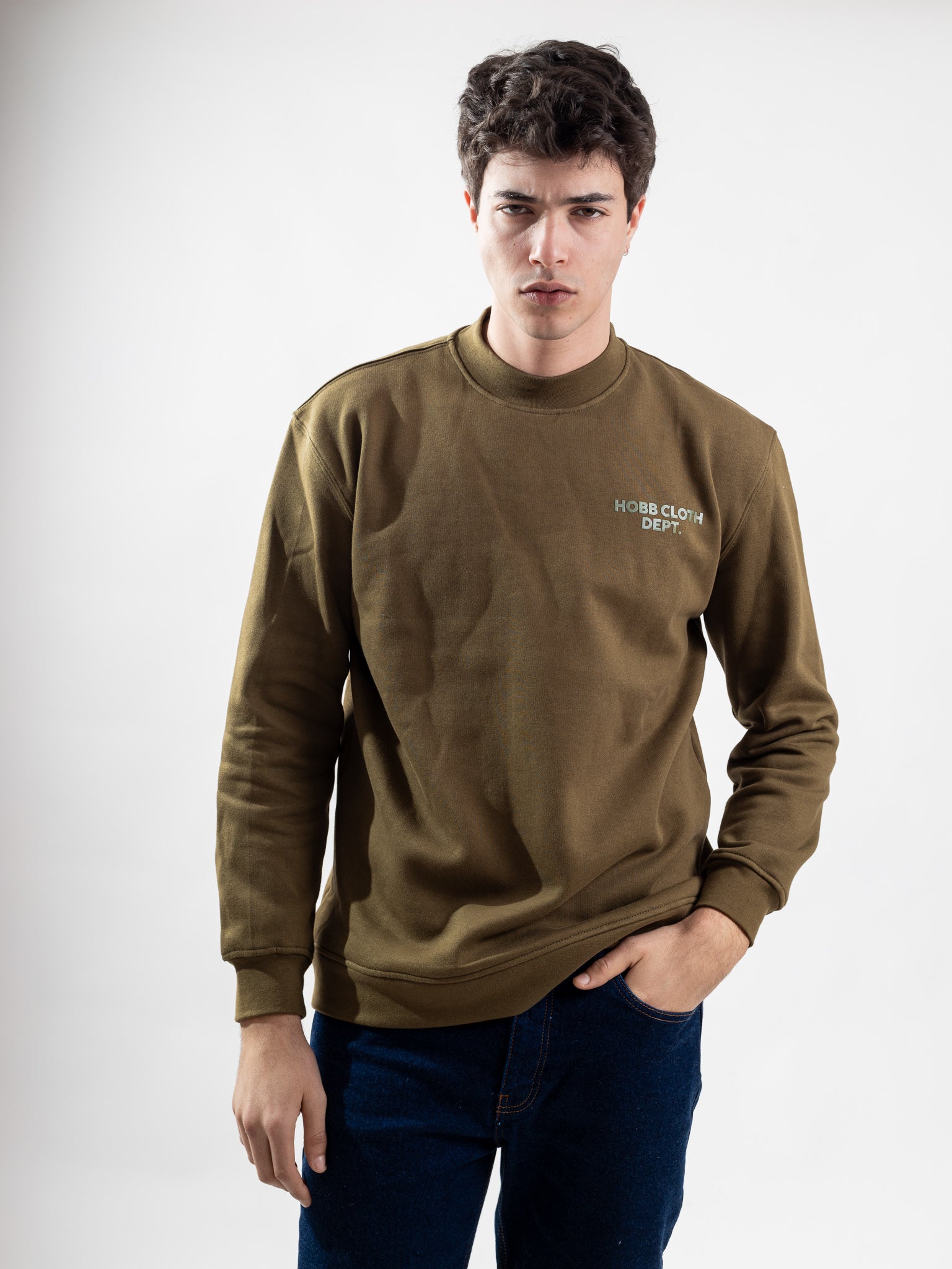 Olive Green oversized Crewneck