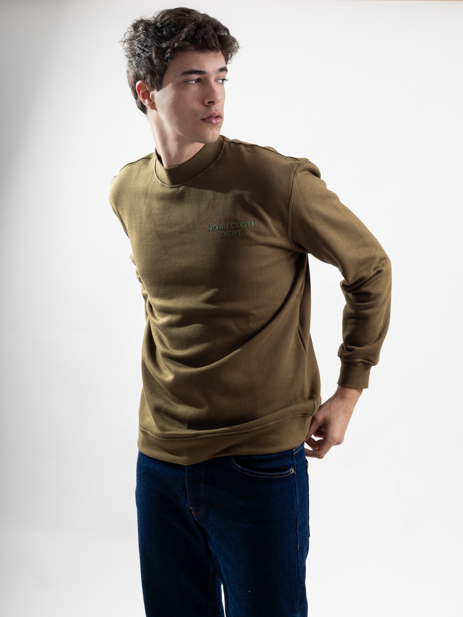 Olive Green oversized Crewneck